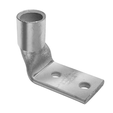 Burndy Cu terminal, 2 Holes/W/insp W, #8STR, 600V-35kV, 1/4" stud, Tin - El YA8CL2TC1490